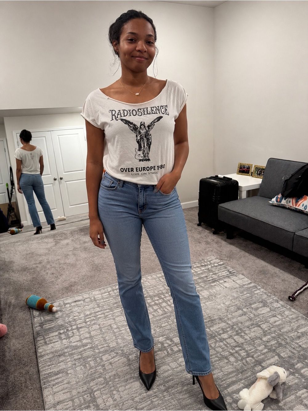 Brandy Melville Light Blue Straight-Leg Jeans